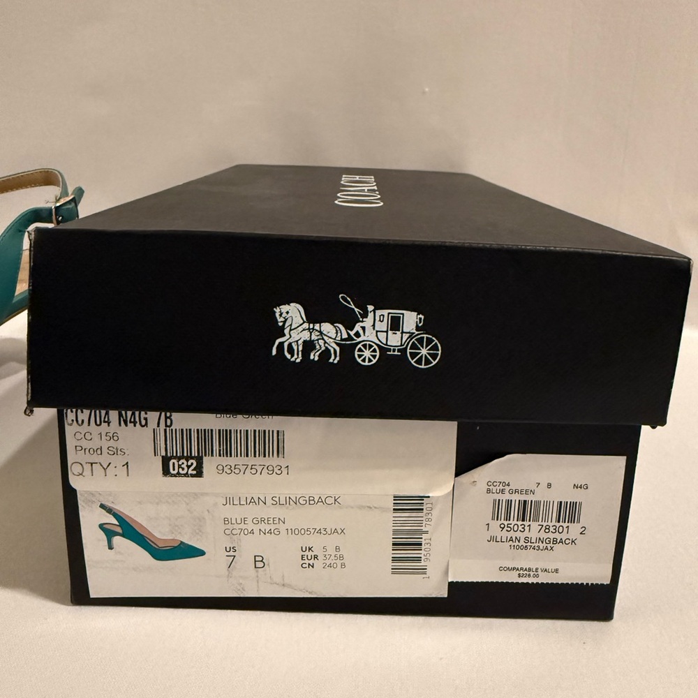 NWT Coach Jillian Slingback Coach lady’s shoes Blue/Green Size 7B True to size - Picture 10 of 11